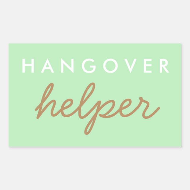 Adesivo Retangular Hangover Helper Weding Bachelorette Favor Sticker (Frente)