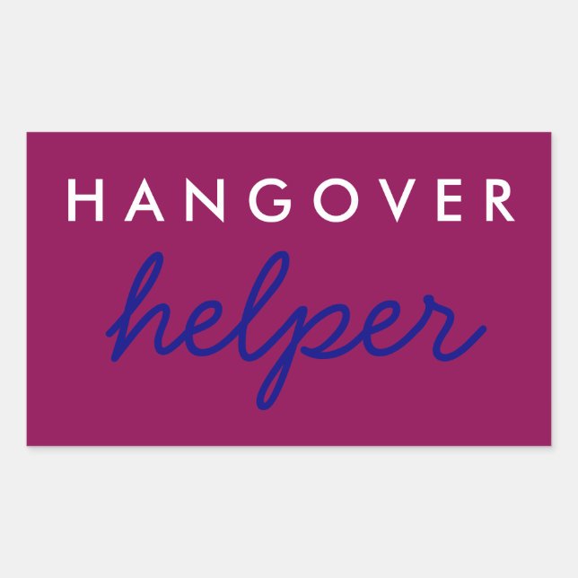 Adesivo Retangular Hangover Helper Weding Bachelorette Favor Sticker (Frente)