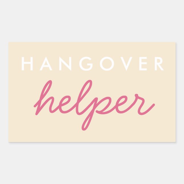 Adesivo Retangular Hangover Helper Weding Bachelorette Favor Sticker (Frente)