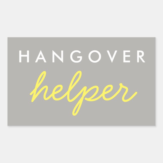 Adesivo Retangular Hangover Helper Weding Bachelorette Favor Sticker (Frente)