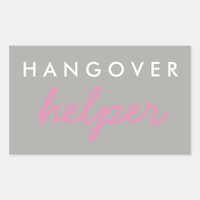 Adesivo Retangular Hangover Helper Weding Bachelorette Favor Sticker (Frente)