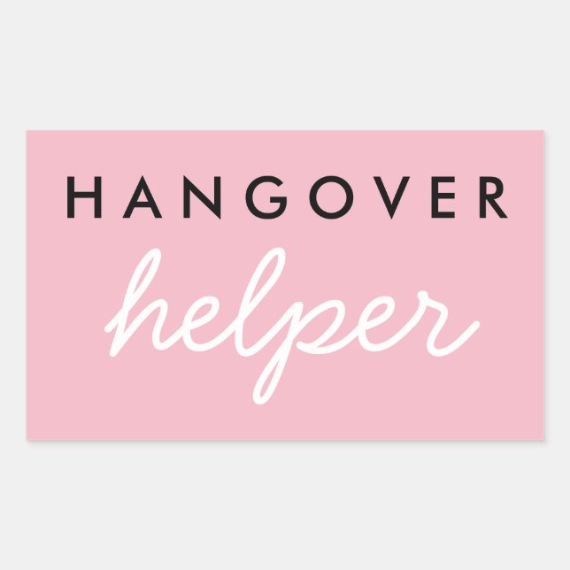 Adesivo Retangular Hangover Helper Weding Bachelorette Favor Sticker (Frente)