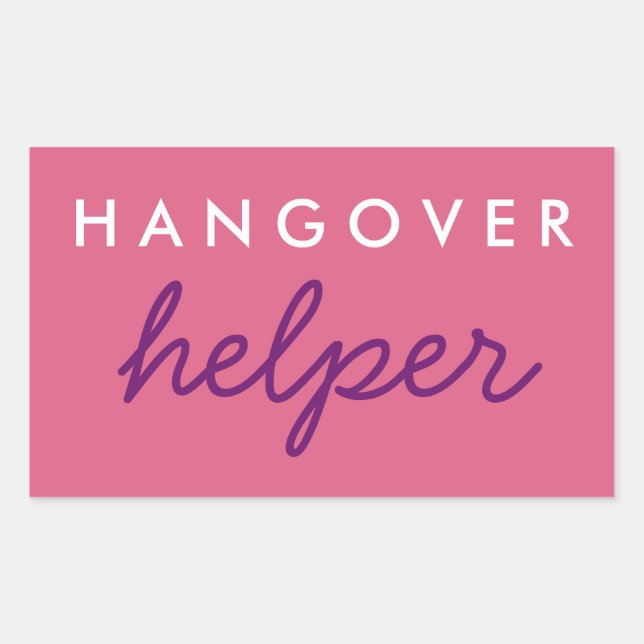 Adesivo Retangular Hangover Helper Weding Bachelorette Favor Sticker (Frente)