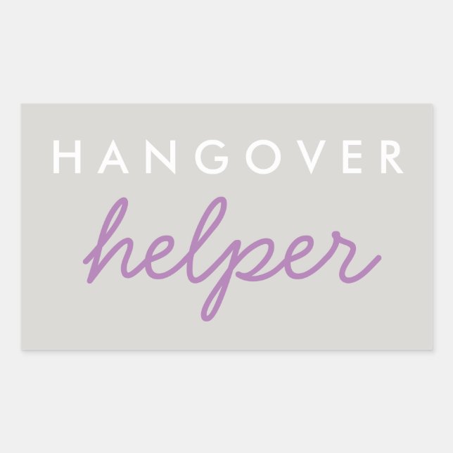 Adesivo Retangular Hangover Helper Weding Bachelorette Favor Sticker (Frente)