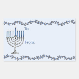 Adesivo Retangular Hanukkah Menorahs Sticker