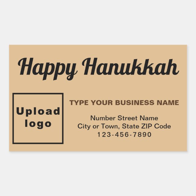 Adesivo Retangular Hanukkah saudação ao Light Brown (Frente)