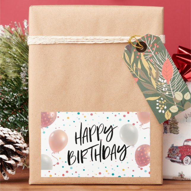 Adesivo Retangular Happy Birthday celebration  (Feriado)