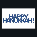 Adesivo Retangular Happy Hanukkah<br><div class="desc">Feliz Hanukkah! Feliz Chanukah! Seja como for,  comemore alegremente com a família e os amigos.</div>