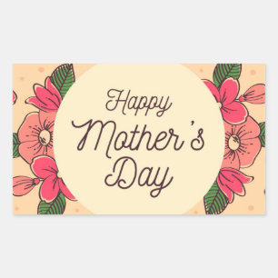 Adesivo Retangular Happy Mother's Day