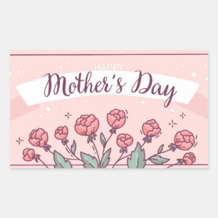 Adesivo Retangular Happy Mother's Day