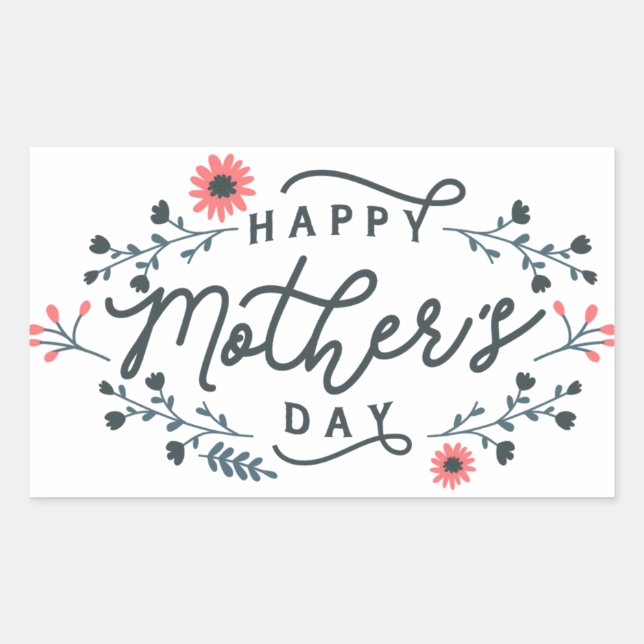 Adesivo Retangular happy-mothers-day-lettering (Frente)
