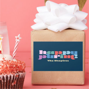 Adesivo Retangular Happy Purim Sameach diz respeito à manga de malaba