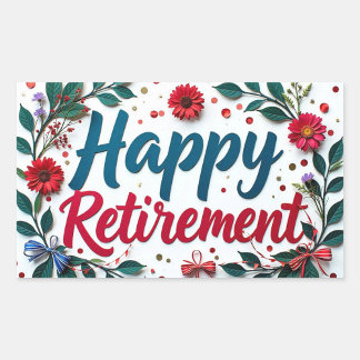 Adesivo Retangular  Happy Retirement Sticker