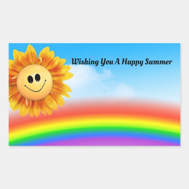 Adesivo Retangular Happy Summer Sun Sticker (Frente)