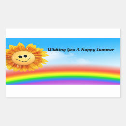 Adesivo Retangular Happy Summer Sun Sticker