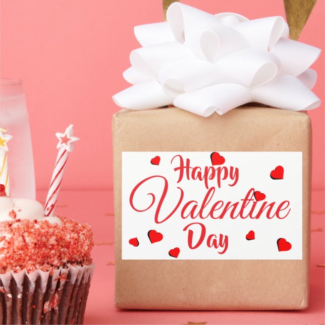 Adesivo Retangular Happy Valentine Day Sticker (Festa)