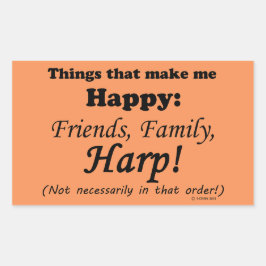 Adesivo Retangular Harp Me Torna Feliz