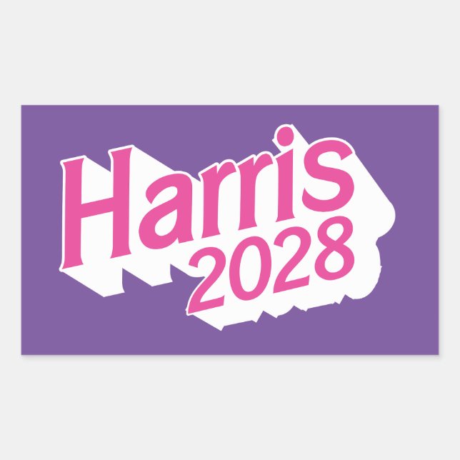 Adesivo Retangular Harris 2028 rosa e roxo colorido (Frente)