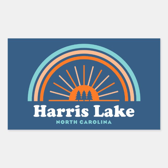Adesivo Retangular Harris Lake Carolina do Norte Rainbow (Frente)
