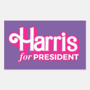 Adesivo Retangular Harris para o Presidente Pink Style