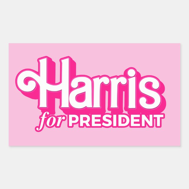 Adesivo Retangular Harris para o Presidente Pink Style (Frente)