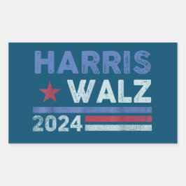 Adesivo Retangular Harris Waltz 2024 Eleição Kamala Harris Marinho Az