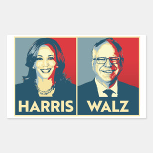 Adesivo Retangular Harris Walz 2024