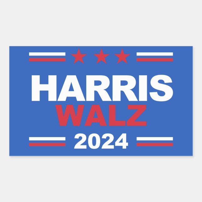 Adesivo Retangular Harris Walz 2024 (Frente)