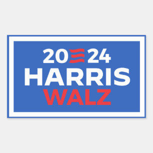 Adesivo Retangular Harris Walz 2024