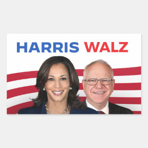 Adesivo Retangular Harris Walz 2024