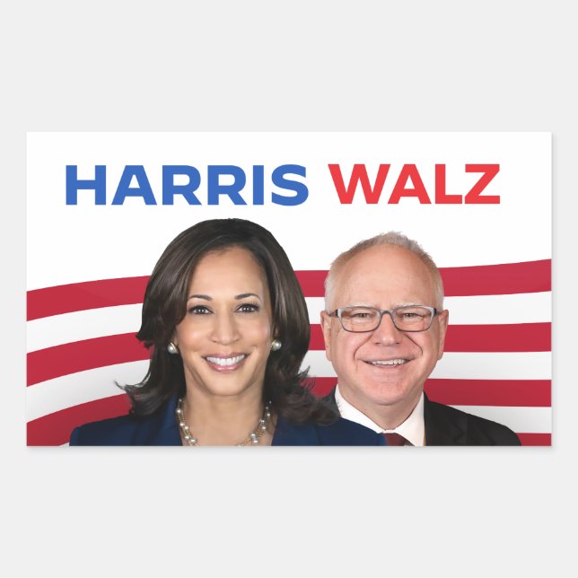 Adesivo Retangular Harris Walz 2024 (Frente)