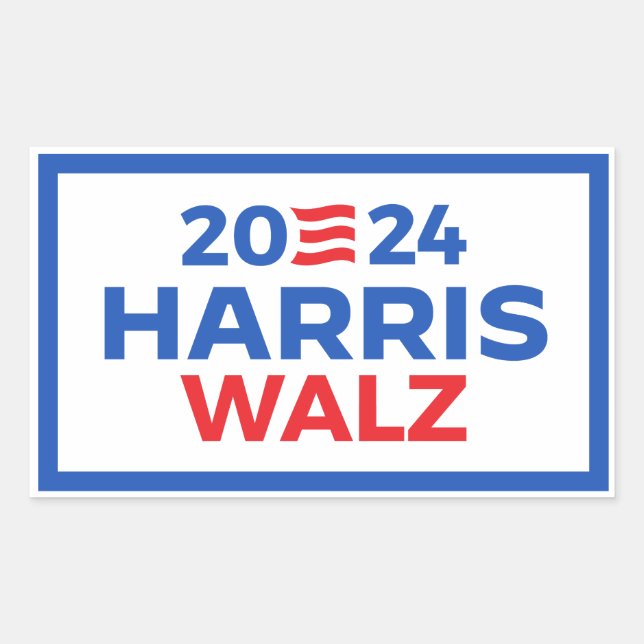 Adesivo Retangular Harris Walz 2024 (Frente)