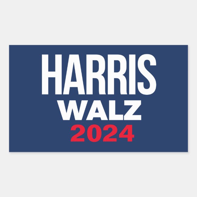 Adesivo Retangular Harris Walz 2024 (Frente)