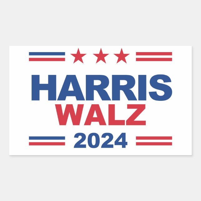 Adesivo Retangular Harris Walz 2024 (Frente)