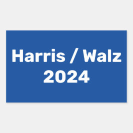 Adesivo Retangular Harris / Walz 2024 Campanha Presidencial