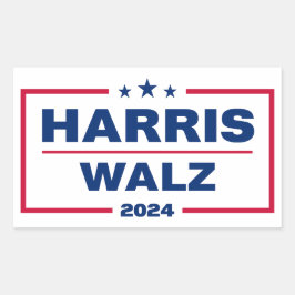Adesivo Retangular Harris Walz 2024 Kamala Harris Tim Walz Eleição