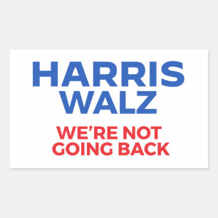Adesivo Retangular Harris Walz 2024 - Não vamos voltar!