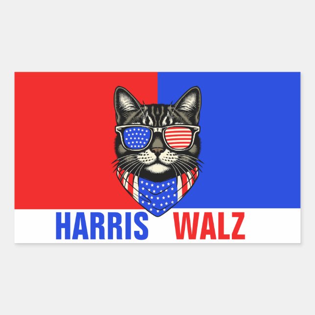 Adesivo Retangular Harris Walz 2024 Obviamente (Frente)