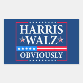 Adesivo Retangular Harris Walz 2024 Obviamente