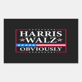 Adesivo Retangular Harris Walz 2024 Obviamente | Tim Walz