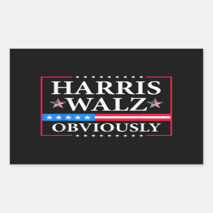 Adesivo Retangular Harris Walz 2024 Obviamente   Tim Walz