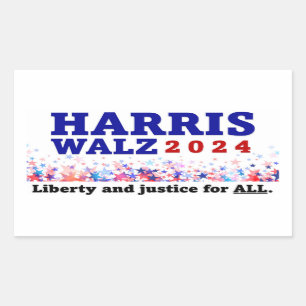 Adesivo Retangular Harris Walz 2024 Sticker