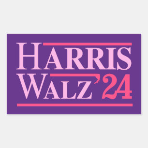Adesivo Retangular Harris Walz '24 rosa