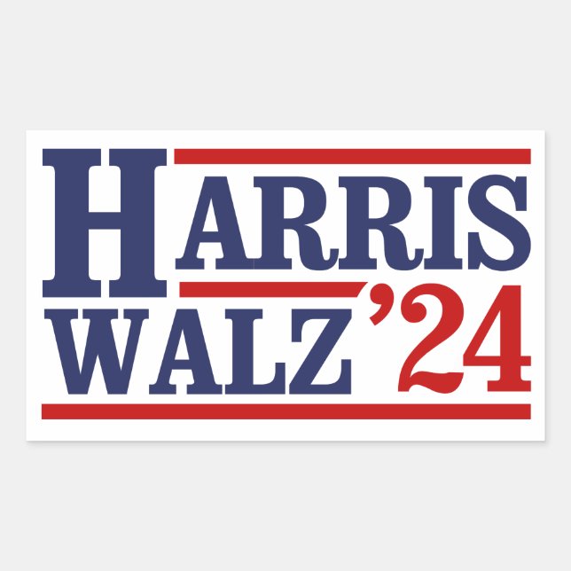 Adesivo Retangular Harris Walz de 24 (Frente)