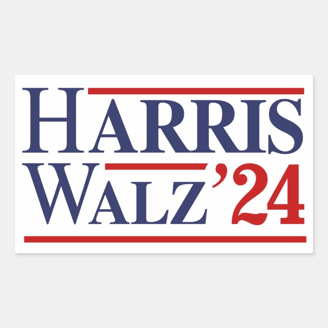 Adesivo Retangular Harris Walz de 24 (Frente)