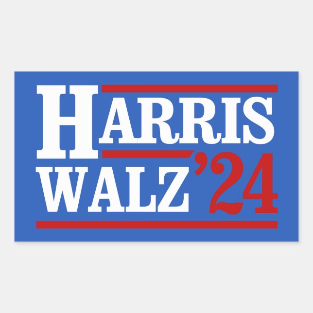Adesivo Retangular Harris Walz de 24 (Frente)