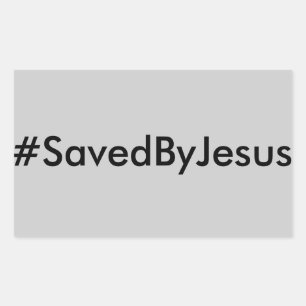 Adesivo Retangular hashtag salvar por jesus