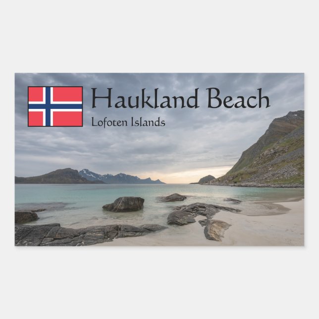 Adesivo Retangular Haukland Beach (Frente)