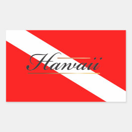 Adesivo Retangular Hawaii Dive Flag