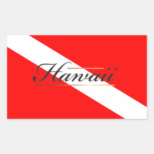 Adesivo Retangular Hawaii Dive Flag